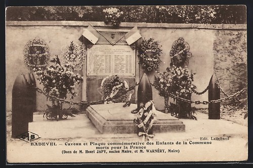 Cpa badevel caveau plaque - badevel,,