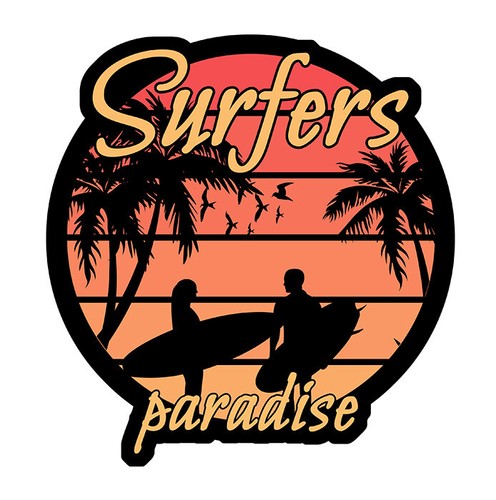 Surfer paradise vague - paradise, palmiers