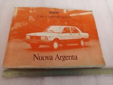 original 1983 Fiat Argenta 2nd series maintenance use manual