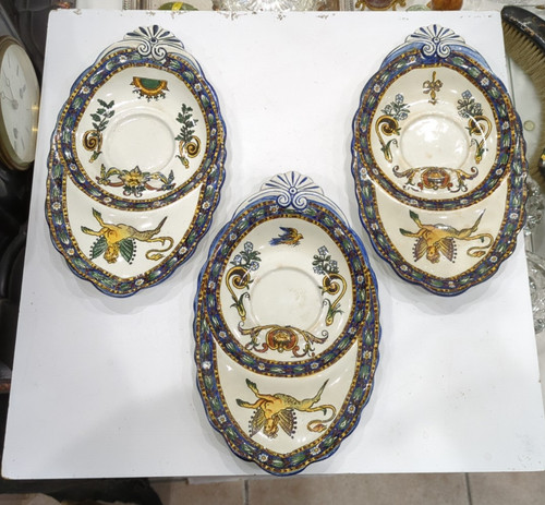 Assiettes faïence gien - en,