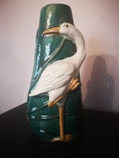 Vase. Athezza  Heron En Relief