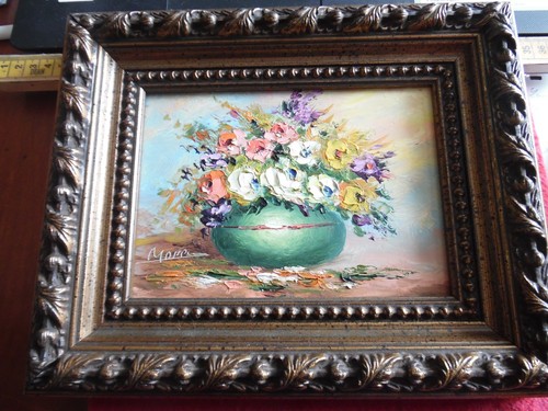 Ancien tableau huile école - ,