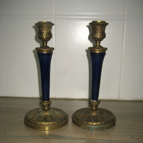 Paire bougeoir pied lampe - pied,