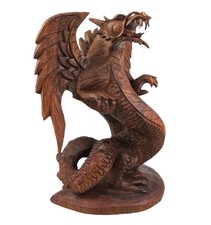 Statue Dragon Ailé en bois