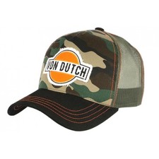 Casquette Von Dutch Camouflage Vert et Orange Custom Baseball Aban-Taille unique