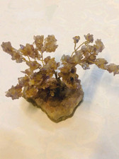 Semi-Precious Stone Decorative Tree - Quartz/Amethyst Geode Base - 11cm