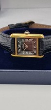 Must de Cartier Tank 18ct Gold on Silver Vintage Hand Wound Mechanical Watch.