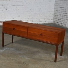 Scandinavian Modern Teak Low Cabinet Sideboard Model #394 by Kai Kristainsen