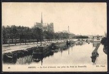 CPA Amiens, Le Port d´Amont, vue prise du Pont de Beauvillé 