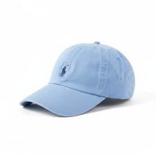 Ralph Lauren Casquette Homme OS Bleu Clair Logo Brodé Coton Baseball Unisexe