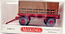 Remorque Agricole 2 Essieux Marron 1:87 Wiking 038404