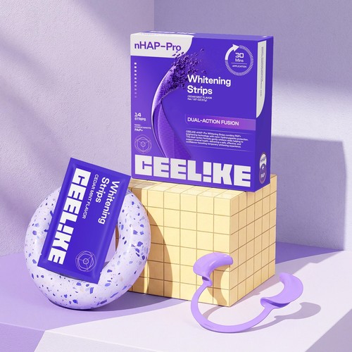 Purple whitening strips teeth - purple,