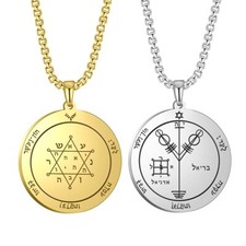 Pentacle of Saturn Jupiter Pendant Necklaces Stainless Steel Jewelry Protection