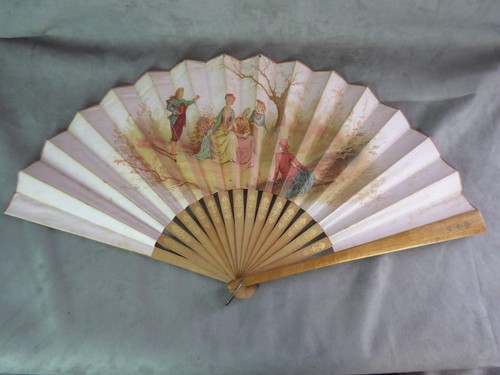 Bel eventail ancien bois - eventail,
