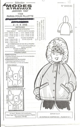 Patron modes travaux - patron, parka