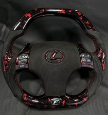 LEXUS IS250,IS350 REAL CARBON FIBER STEERING ISF RED STITCHING WITH ALCANTARA