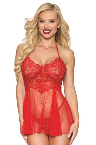 Nuisette résille rouge - résille, et