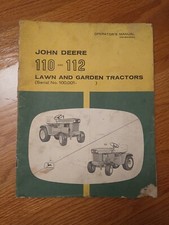 John Deere 110 112 Lawn Garden Tractor Operators Manual Riding Mower sn 100,001-