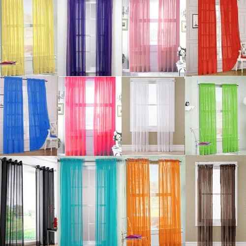 Panneaux tulle voile rideaux - panneaux,