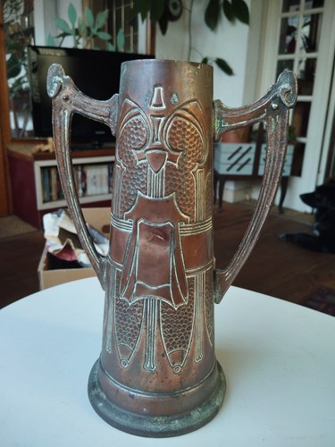 Vase art nouveau cuivre - vase,