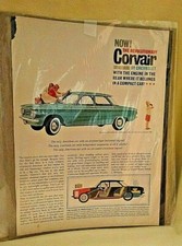 CHEVY CORVAIR DE LUXE 700 ADVERTISING PRINT 1959 BLUE CHEVROLET 12 1/2 X 9 3/8".