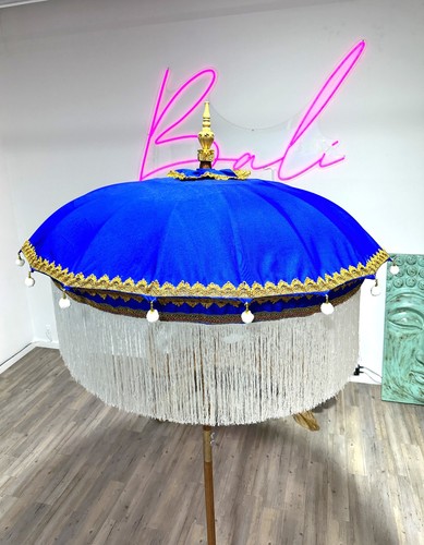 Blue garden parasol - blue, parasol,