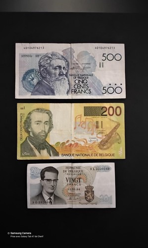 Lot billets banque belge - banque,