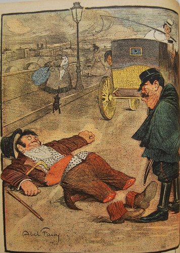 Estampe caricatureaccident - estampe,