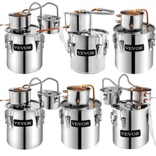 VEVOR Distillateur Alambic 11,4 / 19 / 30 L Condenseur Thermomètre d"Eau Alcool