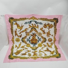 NO TARIFF Hermes scarf Carre 90   Gold Silk100% 4738115
