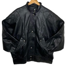 Blouson En Cuir Noir Vintage