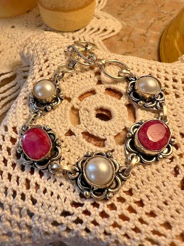 Bracelet ancien cabochons - ancien,