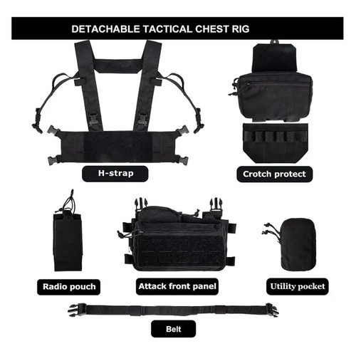 Detachable tactical chest rig - chest,