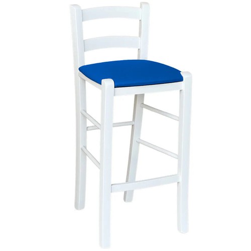 Tabouret bar bois blanc siège - blanc,