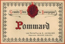 Etiquette grand vin de Bourgogne""Pommard-Jacquier-vigne-wine-R.406