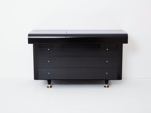 Commode laquée noire laiton