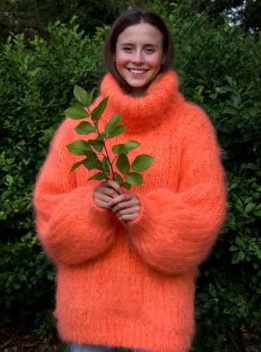 Coral mohair sweater thick - coral,