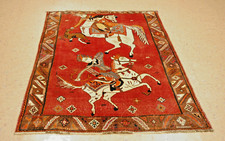 OLD,ANTIQUE CAUCASIAN DESIGN IN SIZE 3'1"x5'7 VERY RARE KAZAK,HUNTING DESIGN RUG