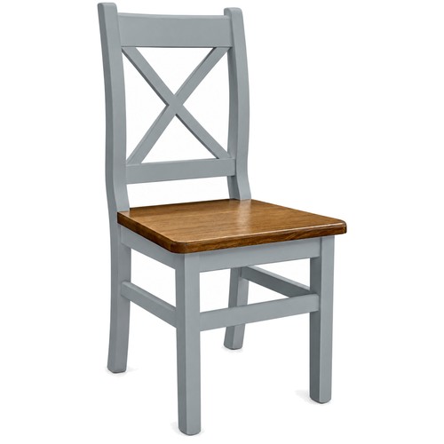 Chaise croisée grise - , pin