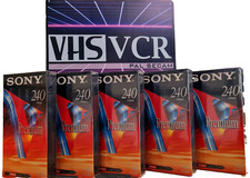 LOT X5 Cassettes Video VHS PREMIUM SONY 240 NEUVE SOUS BLISTER K7 MAGNÉTOSCOPE