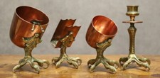 Gilded Bronze And Copper Eagle Claw Smoking Kit
