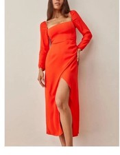 REVOLVE REFORMATION HILDA MIDI DRESS IN PAPRIKA SIZE 0 XXS
