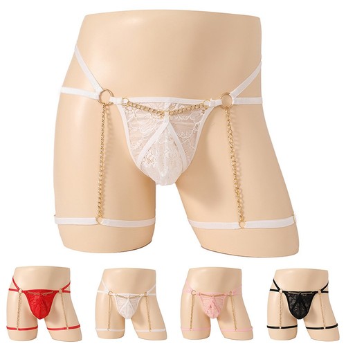 String rouge dentelle