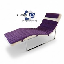 Iconic "Landscape" Chaise By B&B Italia, Purple Alcantara Chrome Base