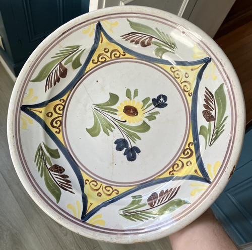 Ancien plat faience xixéme - ancien,