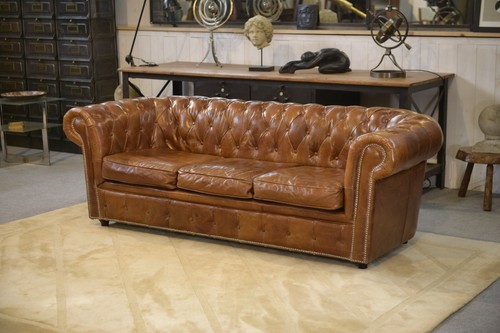 Canapé chesterfield cuir - chesterfield, en