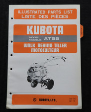 1980's Véritable Kubota AT55 à Pied Behind Rotatif Motoculteur Pièces Catalogue