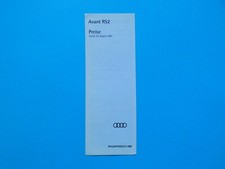 Brochure/price list-Audi RS2 Avant - 08/93