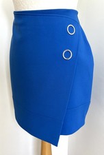skirt size 36 bright blue wallet look straight cut 333!