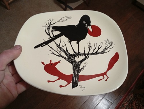 Plat céramique vintage fable - céramique,